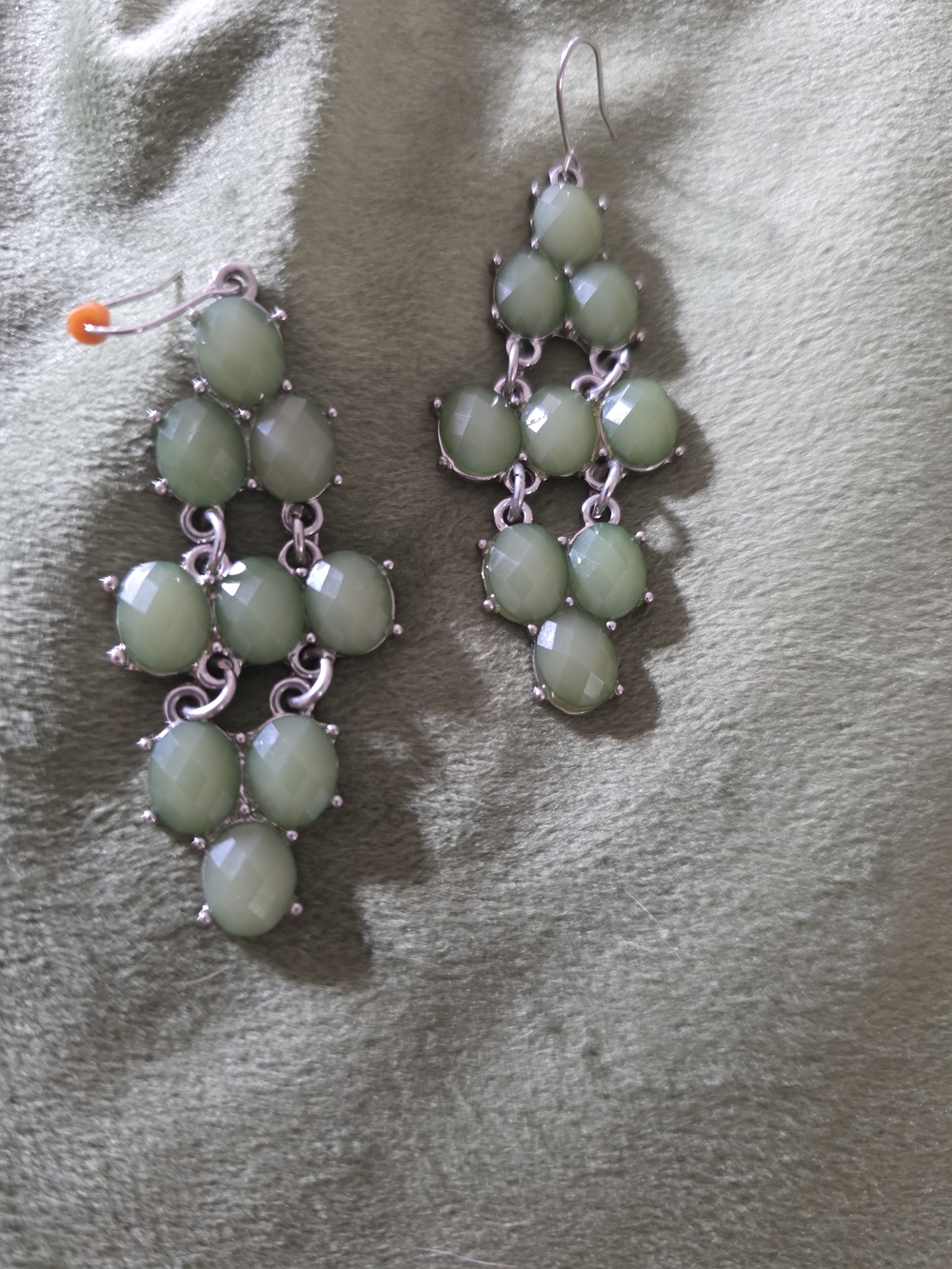 Lucky Brand Light Green Faceted Cluster Drop Earrings